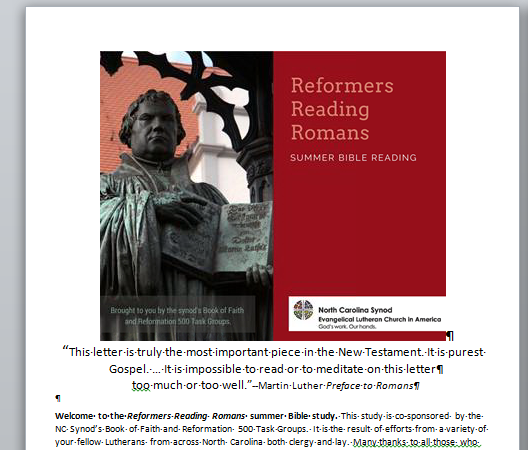 Reformers Reading Romans cover page