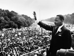 Martin Luther King, Jr speaking to a crowd